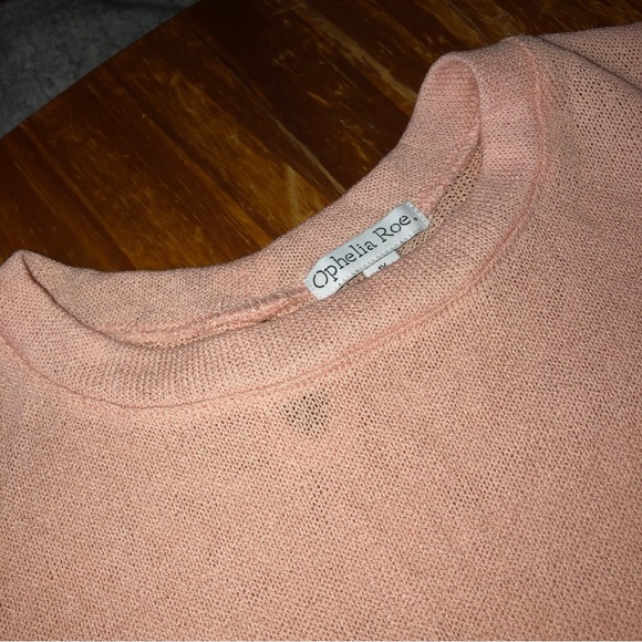 NWT Ophelia Roe peach puff sleeve thin sweater 1X - Picture 3 of 6